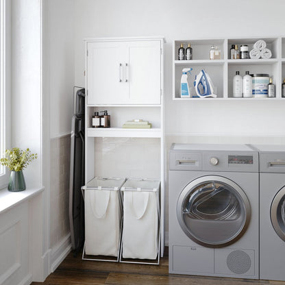 Modern Over the Toilet Bathroom Storage Cabinet Organizer, White