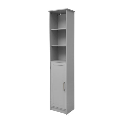 Modern Tall Linen Tower Storage Cabinet, Gray