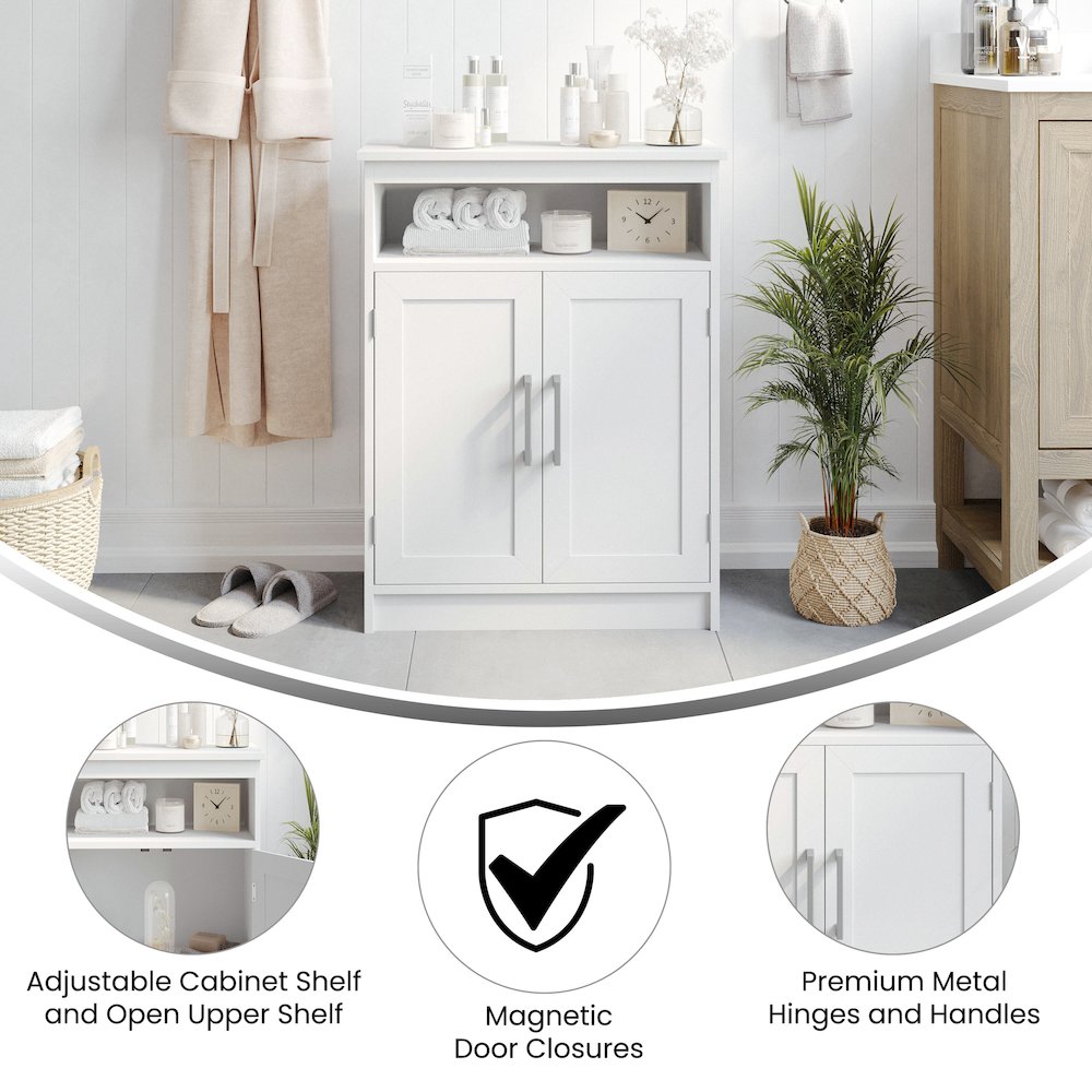 Modern Bathroom Storage Cabinet Organizer, White
