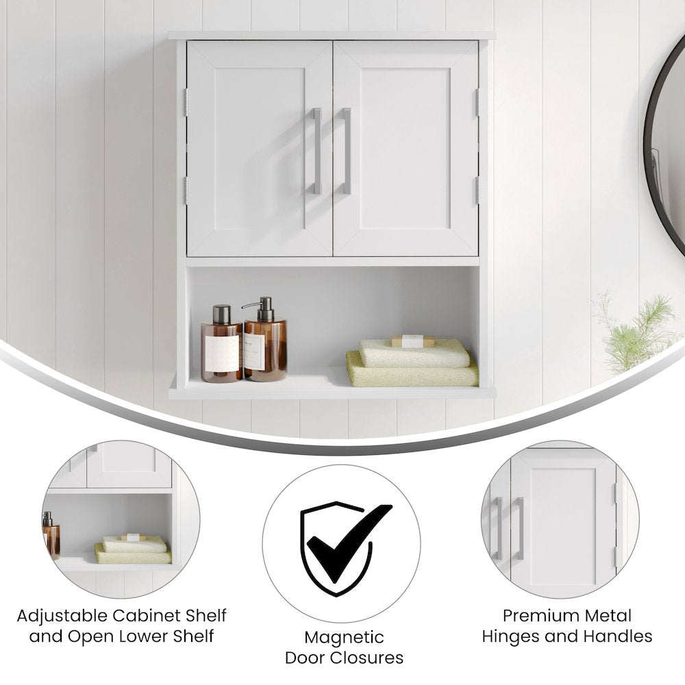 Modern Wall Mounted Bathroom Medicine Cabinet, White