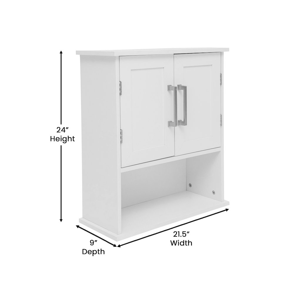 Modern Wall Mounted Bathroom Medicine Cabinet, White
