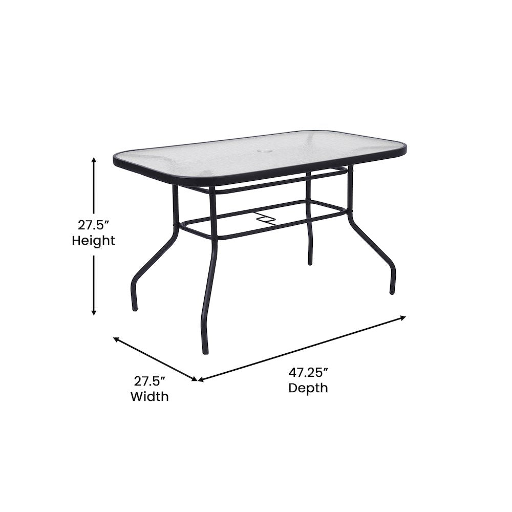 5 Piece Patio Dining Set with Patio Table with 4 Chairs, Brown