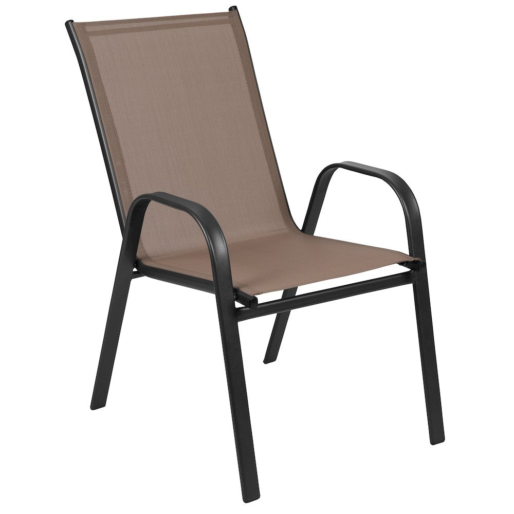 5 Piece Patio Dining Set with Patio Table with 4 Chairs, Brown