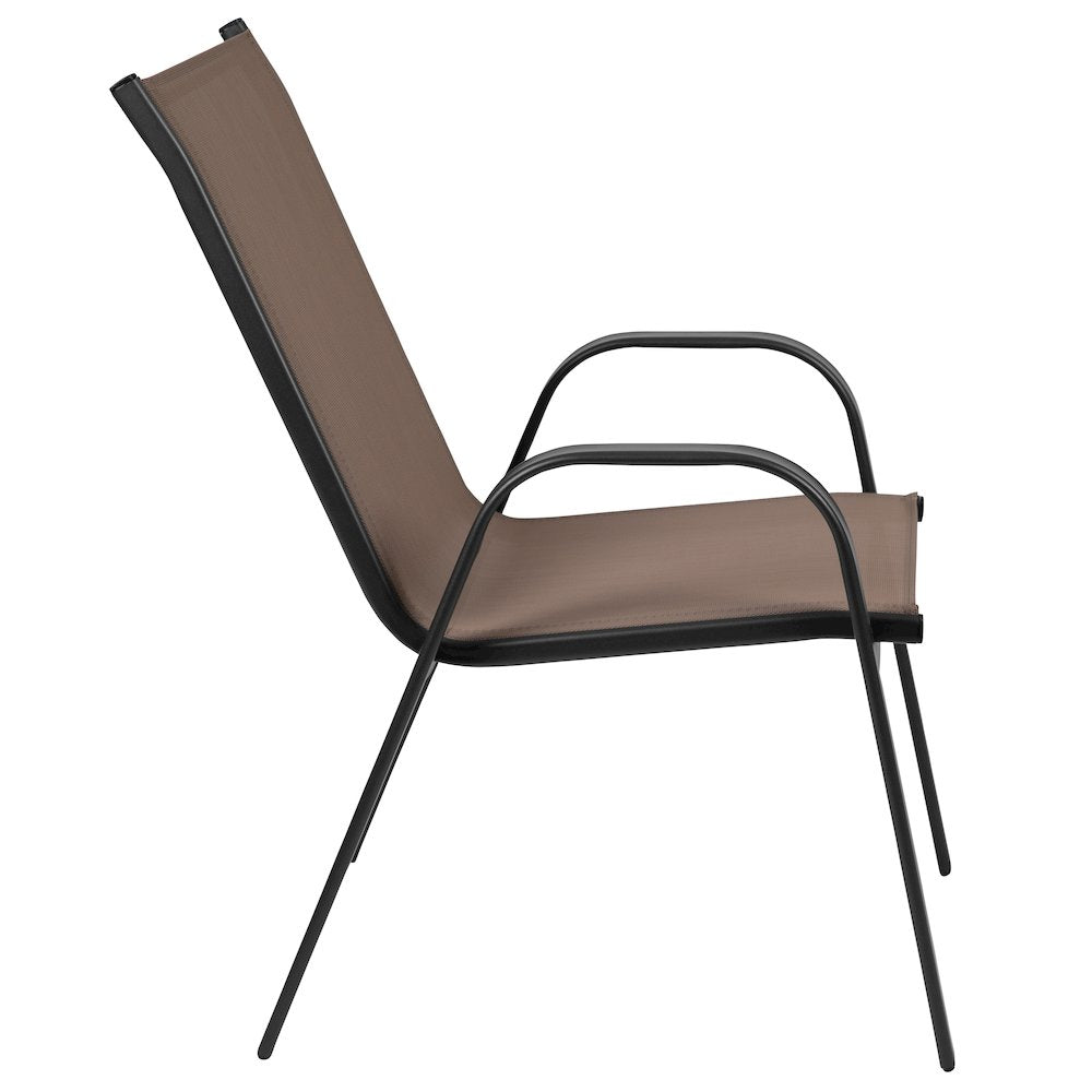 5 Piece Patio Dining Set with Patio Table with 4 Chairs, Brown