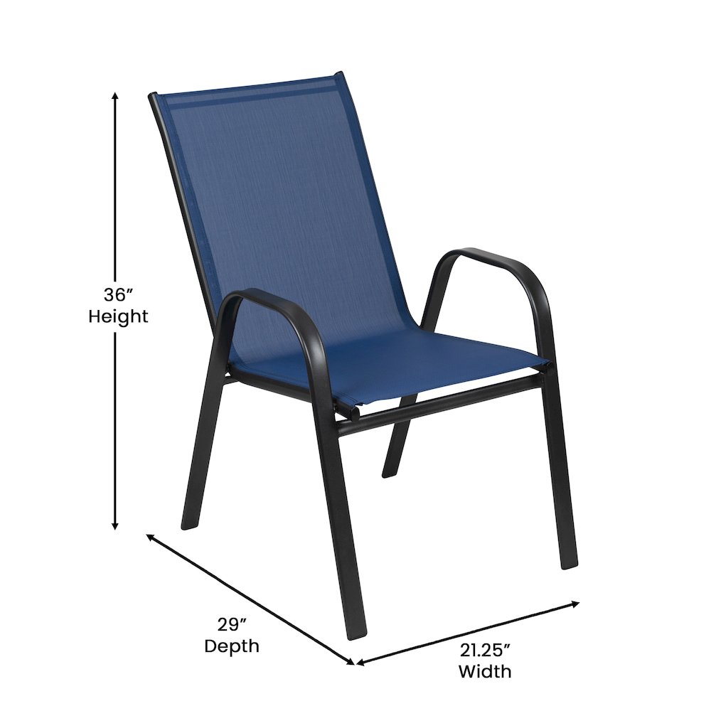 5 Piece Patio Dining Set with Patio Table with 4 Chairs, Navy