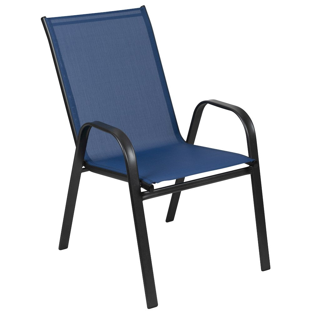 5 Piece Patio Dining Set with Patio Table with 4 Chairs, Navy