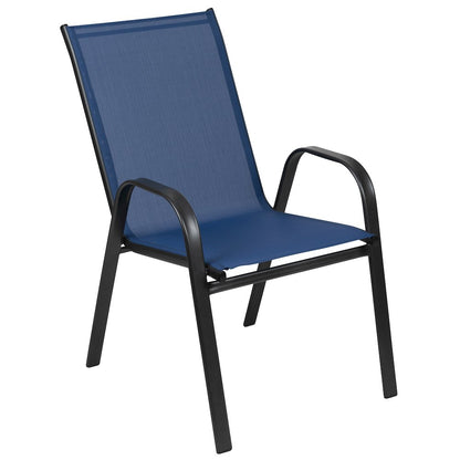 5 Piece Patio Dining Set with Patio Table with 4 Chairs, Navy