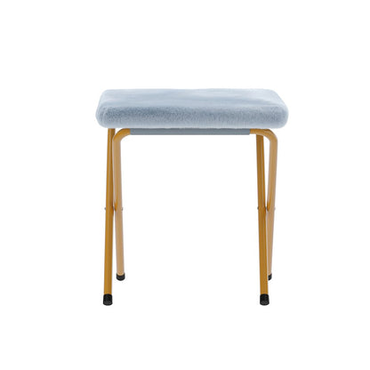 Contemporary Double Saucer Chair with 2 Ottomans, Aqua Fabric/Soft Gold Frame