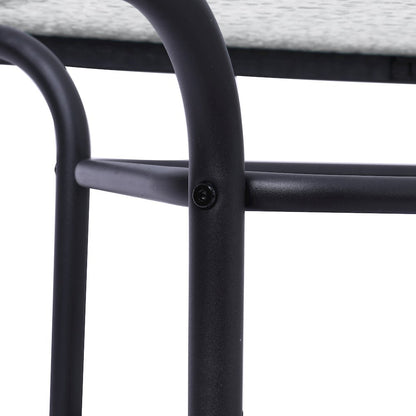 Rectangular Glass Patio Table With Seating for 4, Clear Top/Black Frame