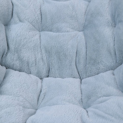Contemporary Oversized Folding Saucer Chair, Aqua Fabric/Soft Gold Frame