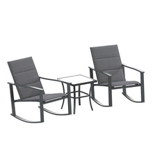 Modern 3 Piece Outdoor Rocking Chairs and Table Set