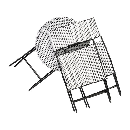 Modern 3 Piece Folding French Bistro Table and Chairs Set