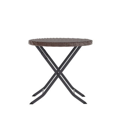 Modern 3 Piece Folding Bistro Table and Chairs Set, Brown