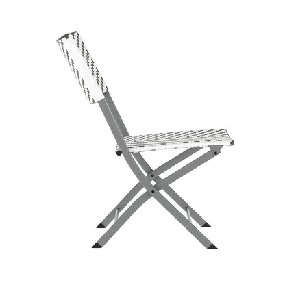 Modern 3 Piece Folding Bistro Table and Chairs Set, Gray & White