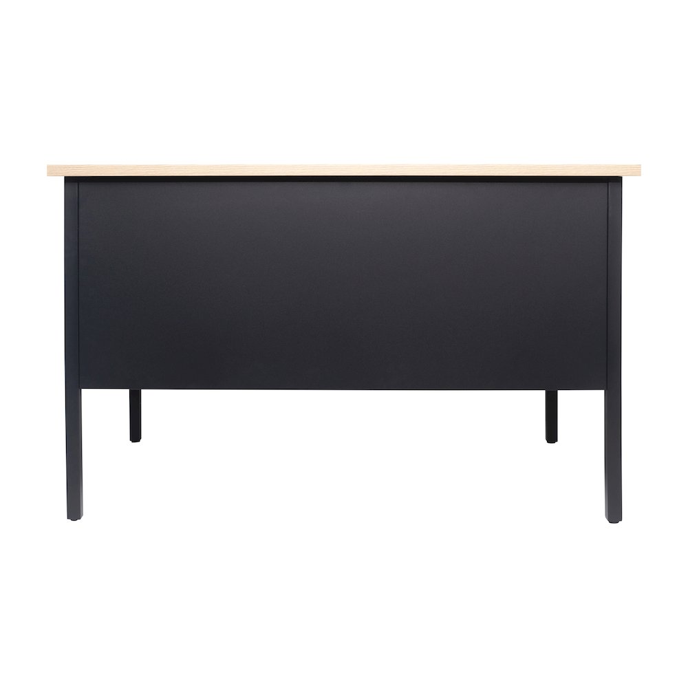 Contemporary 30x48 Commercial Grade Single Pedestal Desk with Drawers, White Oak