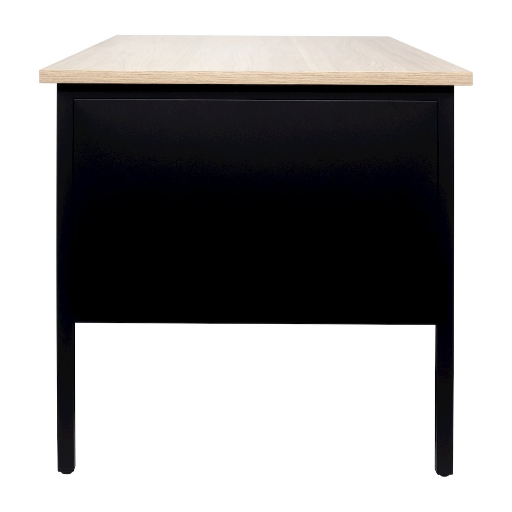 Contemporary 30x48 Commercial Grade Single Pedestal Desk with Drawers, White Oak