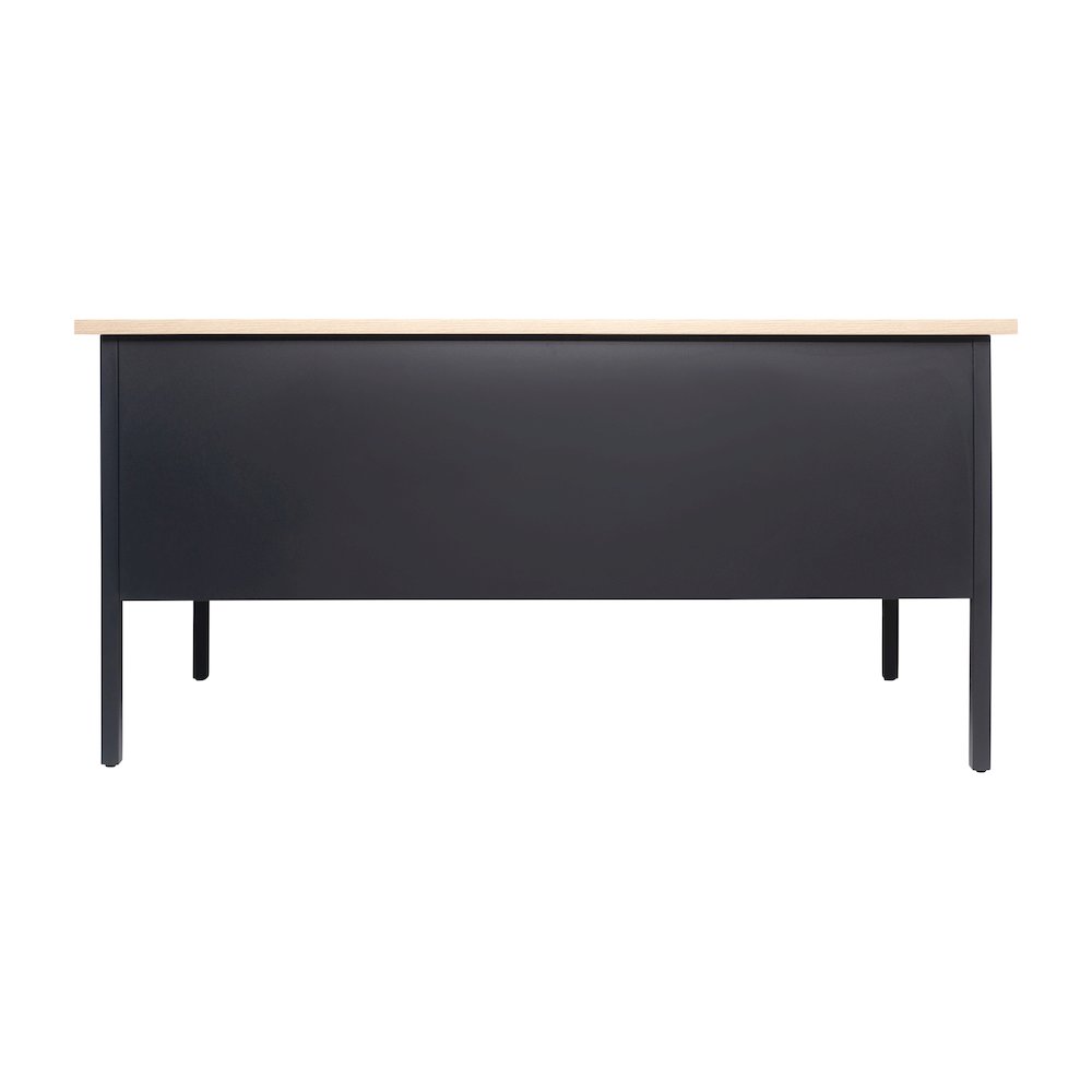 Contemporary 30x60 Commercial Grade Single Pedestal Desk with Drawers, White Oak