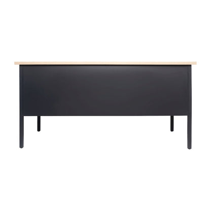 Contemporary 30x60 Commercial Grade Single Pedestal Desk with Drawers, White Oak