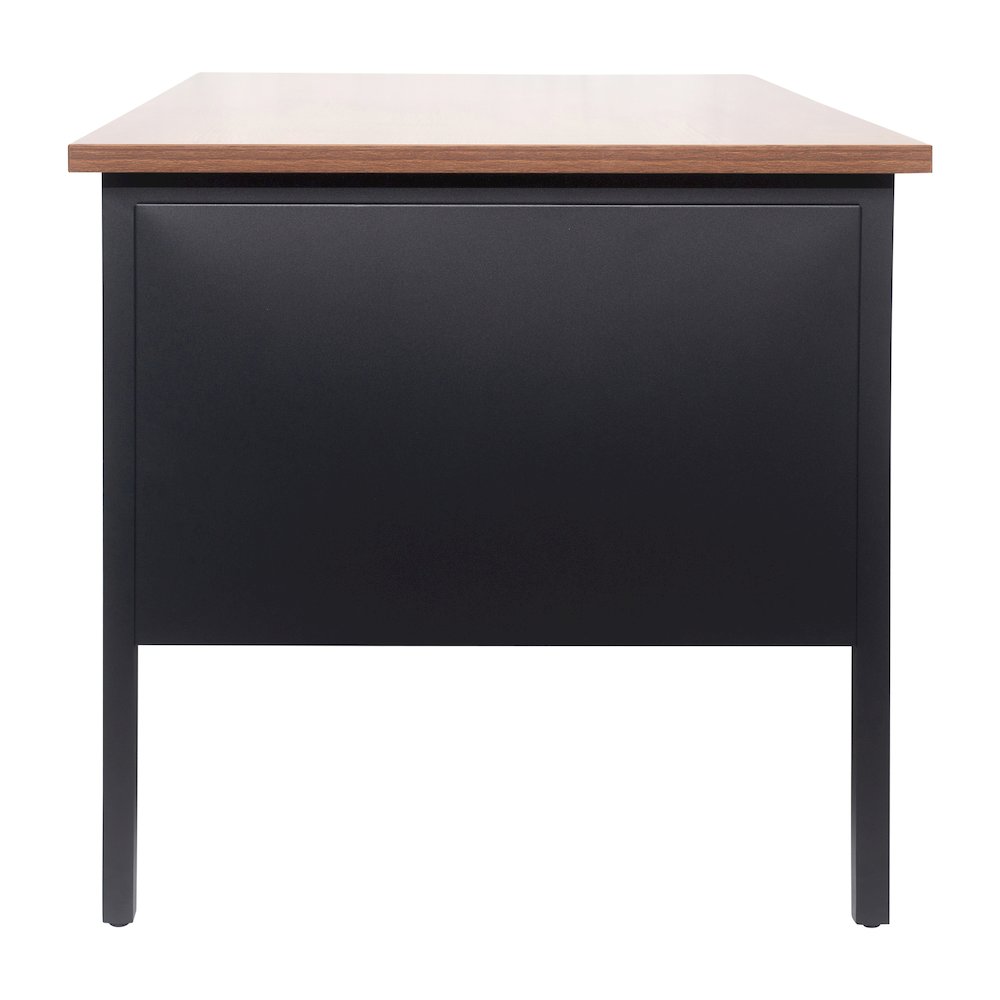 30x60 Right Side Single Pedestal Desk, 3 Locking Drawers, Walnut Top,Black Frame