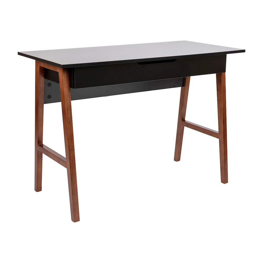 Table Desk for Writing and Work, Black/Walnut