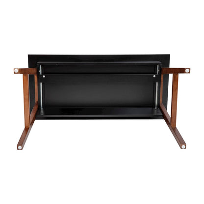 Table Desk for Writing and Work, Black/Walnut
