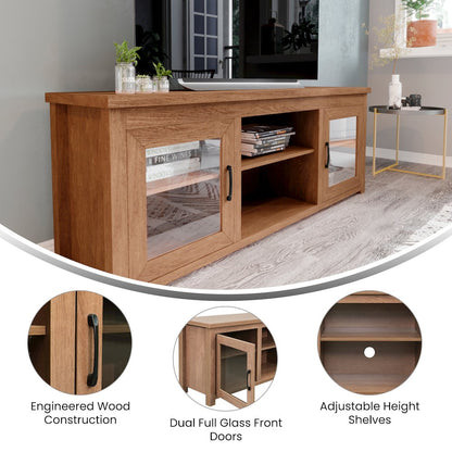 65" Entertainment Center with Storage Cabinets for up to 80" TV's, Walnut