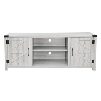 58" Barn Door Style TV Stand with Storage for up to 65" TV's, Light Gray