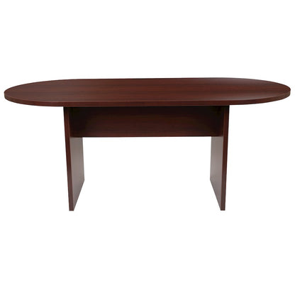 6 Foot (72 inch) Oval Conference Table in Mahogany