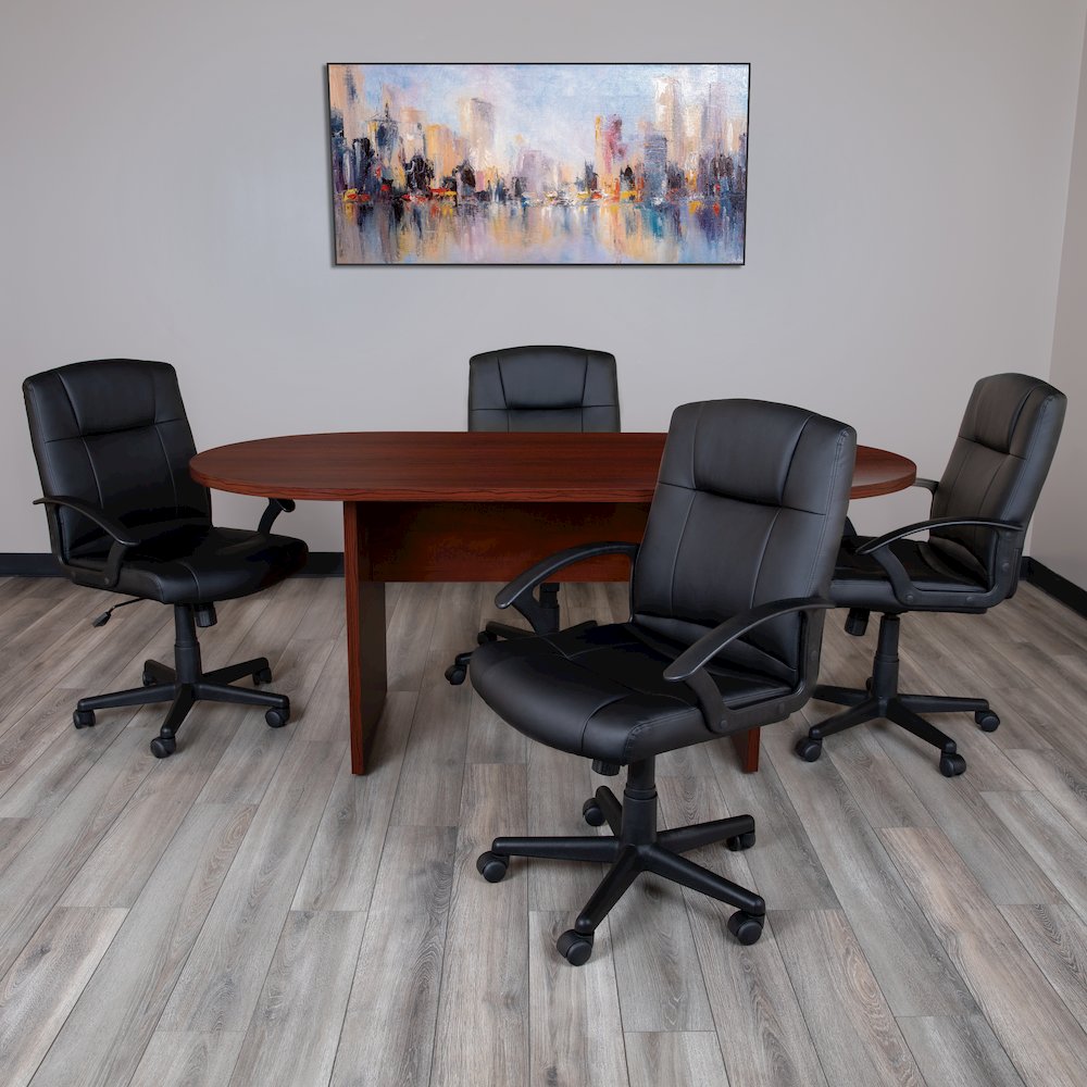 6 Foot (72 inch) Oval Conference Table in Mahogany