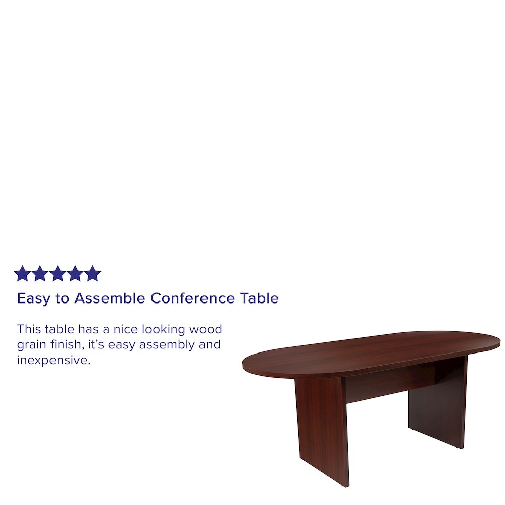 6 Foot (72 inch) Oval Conference Table in Mahogany