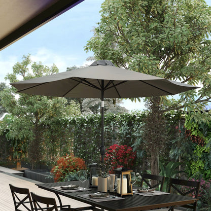 Gray 9 FT Round Umbrella with 1.5" Diameter Aluminum Pole