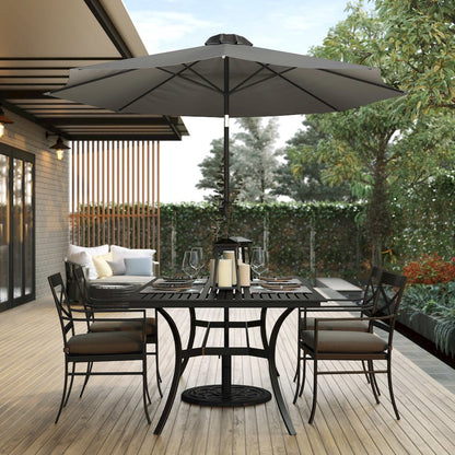 Gray 9 FT Round Umbrella with 1.5" Diameter Aluminum Pole