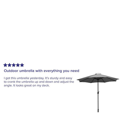 Gray 9 FT Round Umbrella with 1.5" Diameter Aluminum Pole