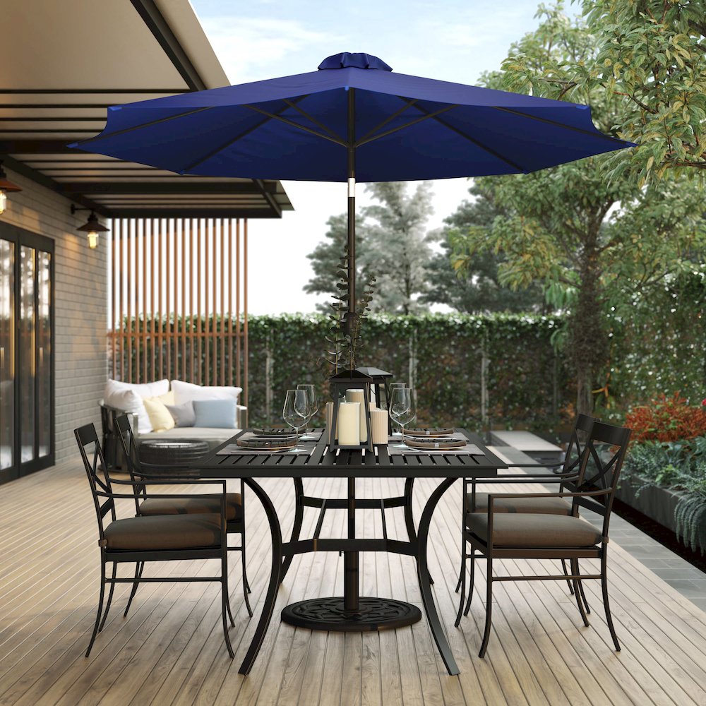 Navy 9 FT Round Umbrella with 1.5" Diameter Aluminum Pole