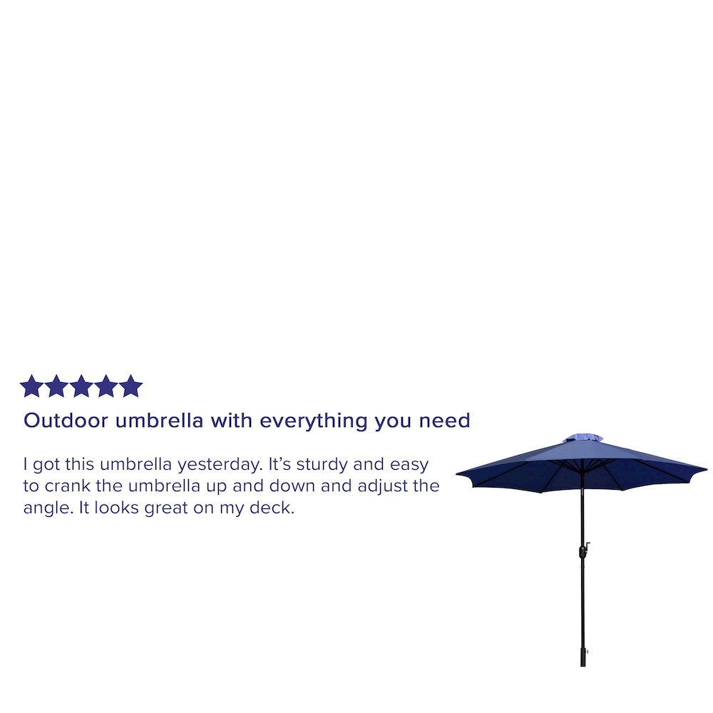 Navy 9 FT Round Umbrella with 1.5" Diameter Aluminum Pole