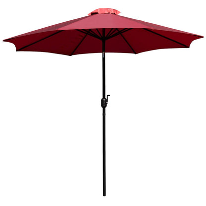 Red 9 FT Round Umbrella with 1.5" Diameter Aluminum Pole