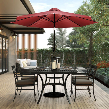 Red 9 FT Round Umbrella with 1.5" Diameter Aluminum Pole