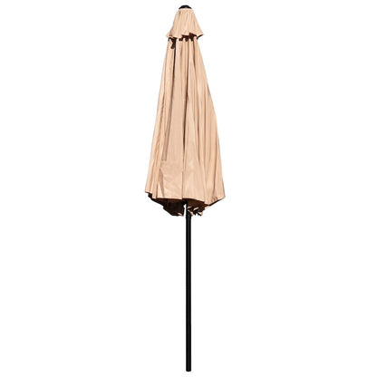 Tan 9 FT Round Umbrella with 1.5" Diameter Aluminum Pole