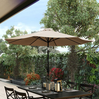 Tan 9 FT Round Umbrella with 1.5" Diameter Aluminum Pole