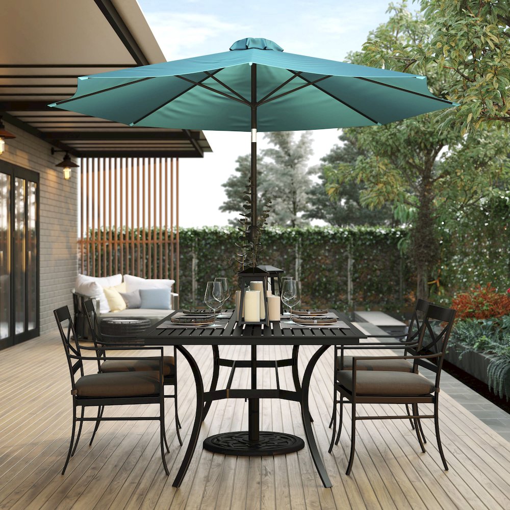 Teal 9 FT Round Umbrella with 1.5" Diameter Aluminum Pole