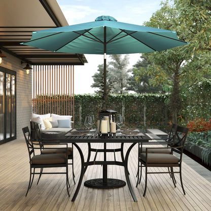 Teal 9 FT Round Umbrella with 1.5" Diameter Aluminum Pole