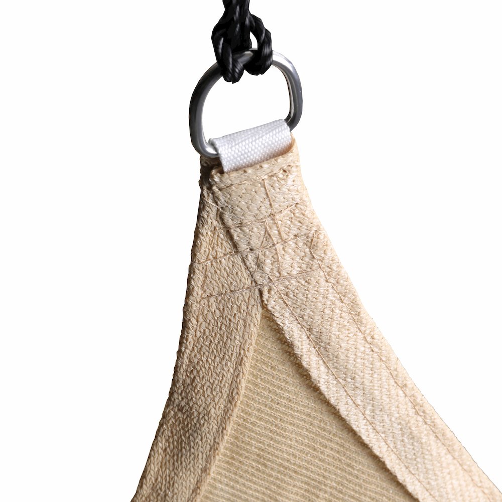 20ft Rectangle Sun Sail Shade Canopy with Included Nylon Attachment Ropes, Sand