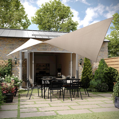 20ft Rectangle Sun Sail Shade Canopy with Included Nylon Attachment Ropes, Sand