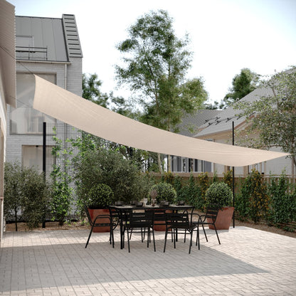 20ft Rectangle Sun Sail Shade Canopy with Included Nylon Attachment Ropes, Sand