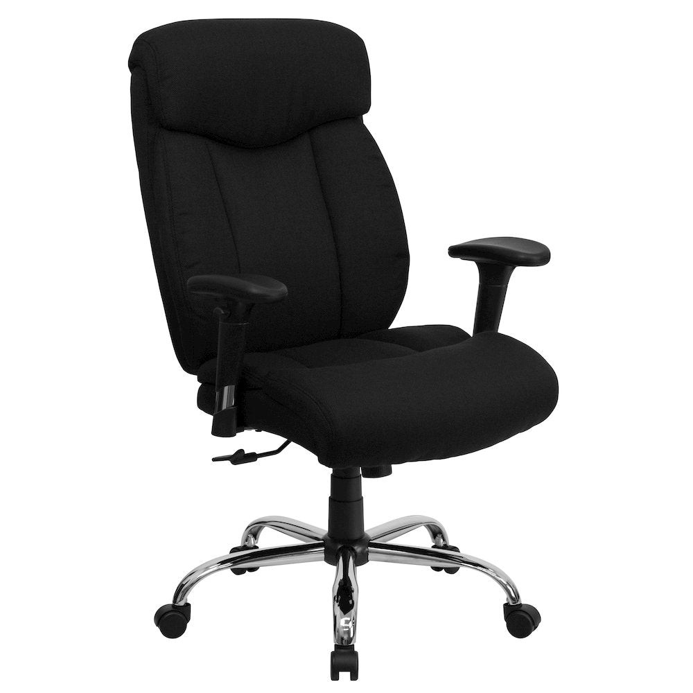 Big & Tall 400 lb. Rated High Back Black Fabric Executive Ergonomic Office Chair with Full Headrest and Adjustable Arms