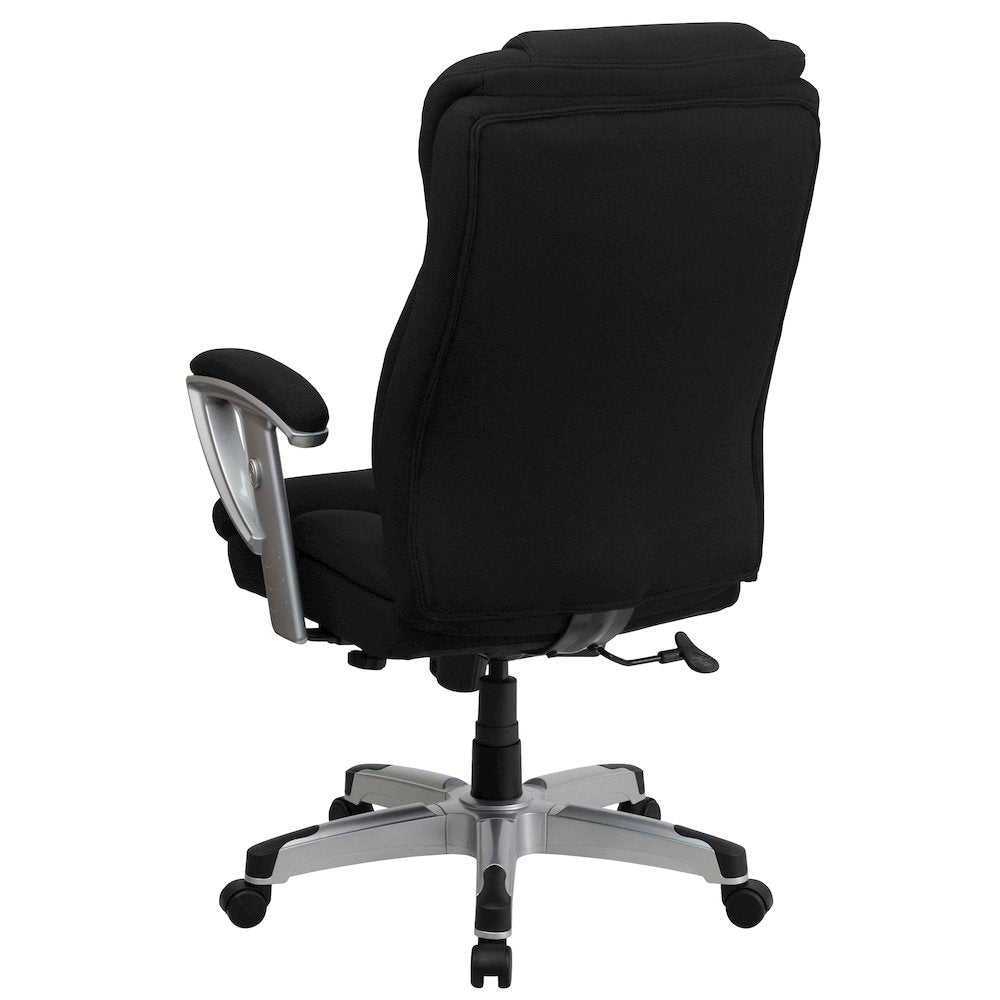 Big & Tall 400 lb. Rated High Back Black Fabric Executive Ergonomic Office Chair with Silver Adjustable Arms