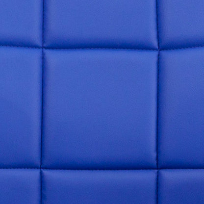 Mid-Back Blue Quilted Vinyl Swivel Task Office Chair with Arms