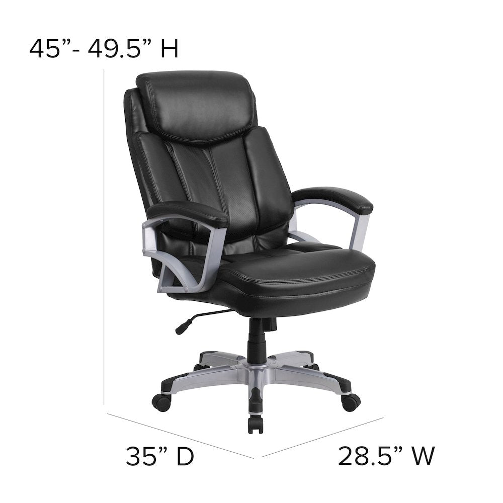 Big & Tall 500 lb. Rated Black Executive Swivel Ergonomic Office Chair with Arms