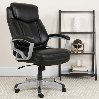 Big & Tall 500 lb. Rated Black Executive Swivel Ergonomic Office Chair with Arms