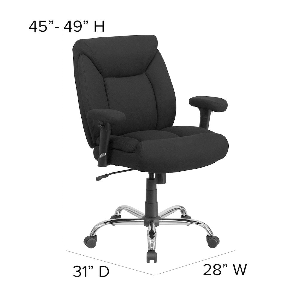 24/7 Intensive Use 500 lb. Rated Black Fabric Executive Office Chair